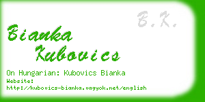 bianka kubovics business card